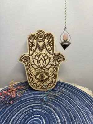 Péndulo de Ágata Negra con Cuarzo Rosa