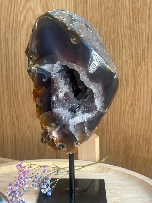 Geoda Àgata en peana 1 Geoda de Ágata en Peana